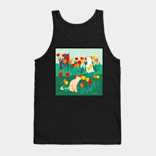 Cats in Tulips Tank Top